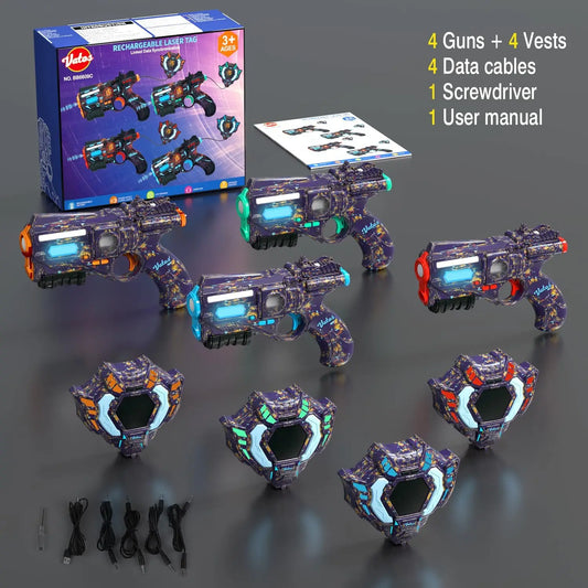 VATOS Infrared Laser Tag Guns Set With Vests 4 Pack
