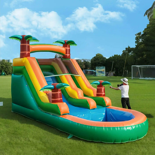 King Inflatable Water Slide Pool Bounce House For Outdoors