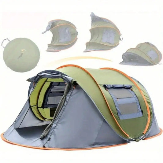 Building Quick Pop Up Camping Tent Two Doors UPF50 Plus
