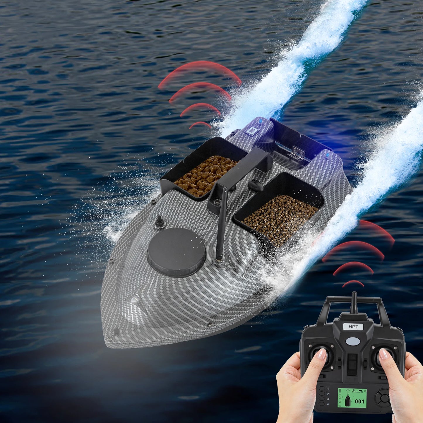 GPS Fishing Bait Boat Remote Control Dual 390 Motors