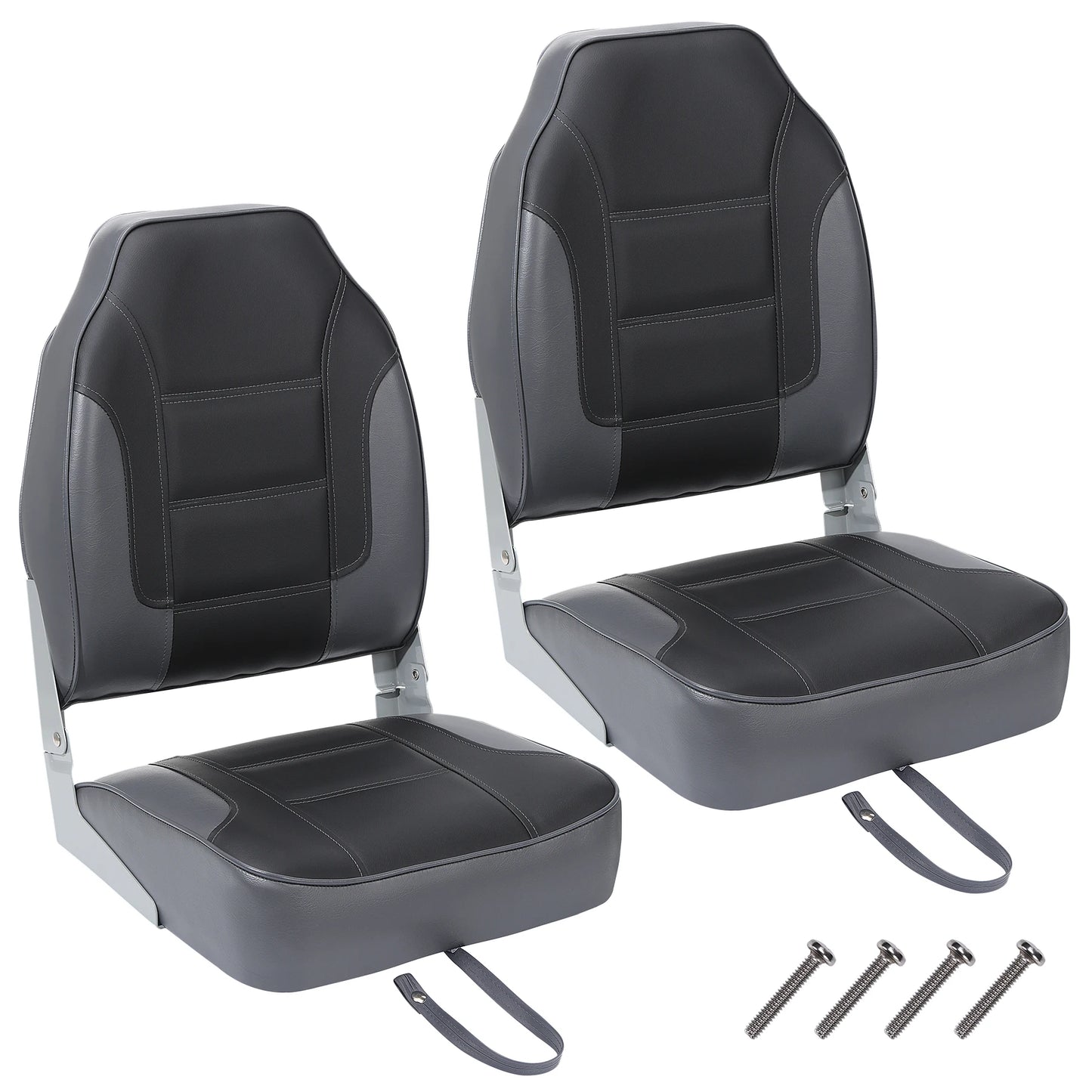 Hign-Concerned 2 Pack High Back Folding Fishing Boat Seats