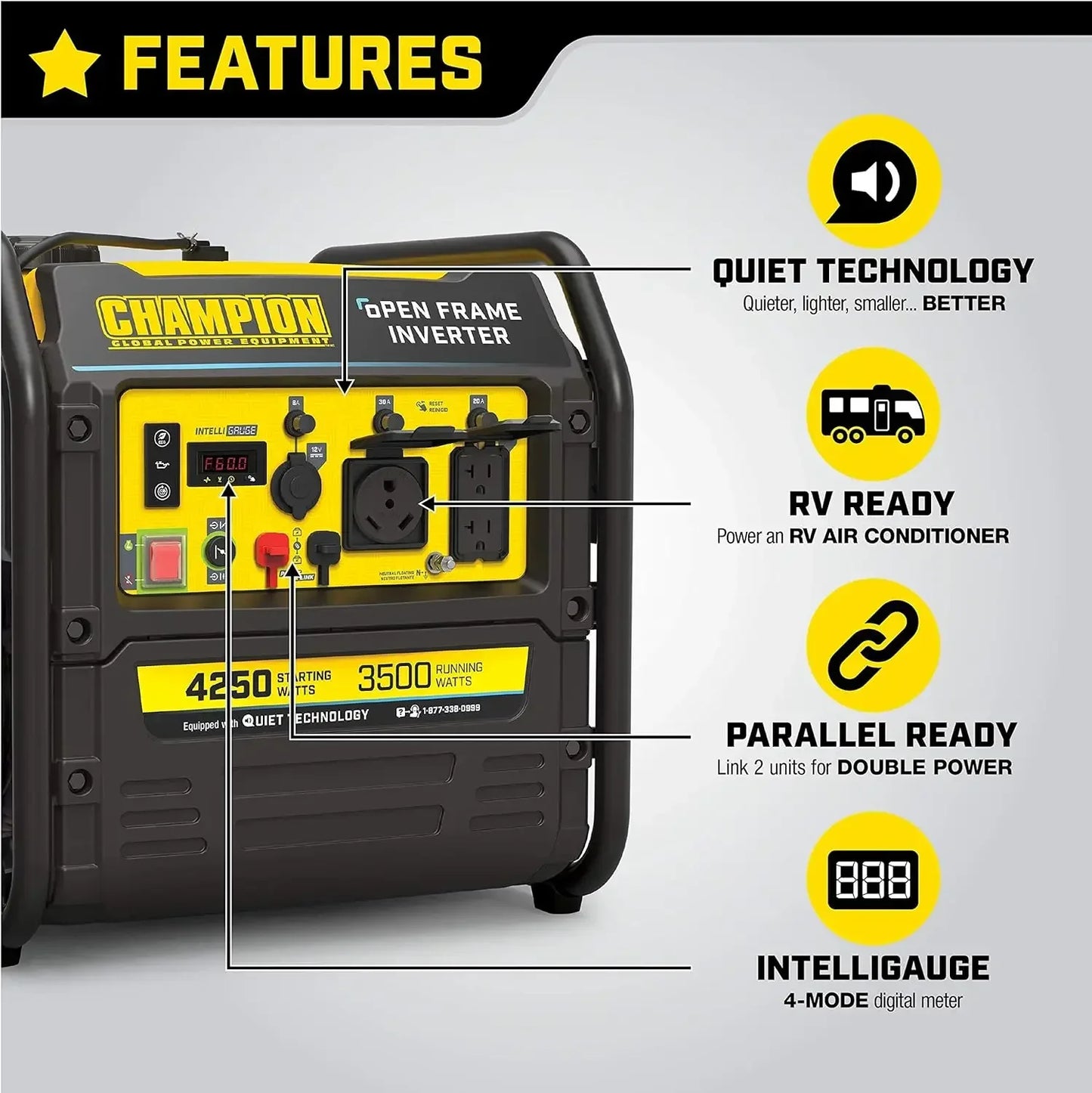 XMSJ 4250 Watt RV Portable Inverter Generator Quiet