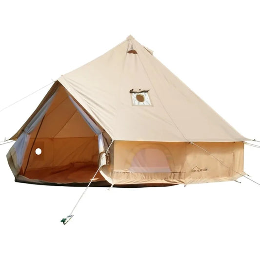 DANCHEL OUTDOOR Canvas Bell Tent With 2 Stove Jacks